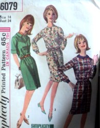 6079 65 SS-LS SHIRTWAIST DRESS COLLAR OR NOT FIT PATTERN 14 34